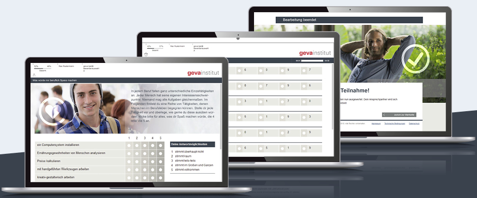 Innenseiten der geva-Eignungstests sind kundenspezifisch anpassbar