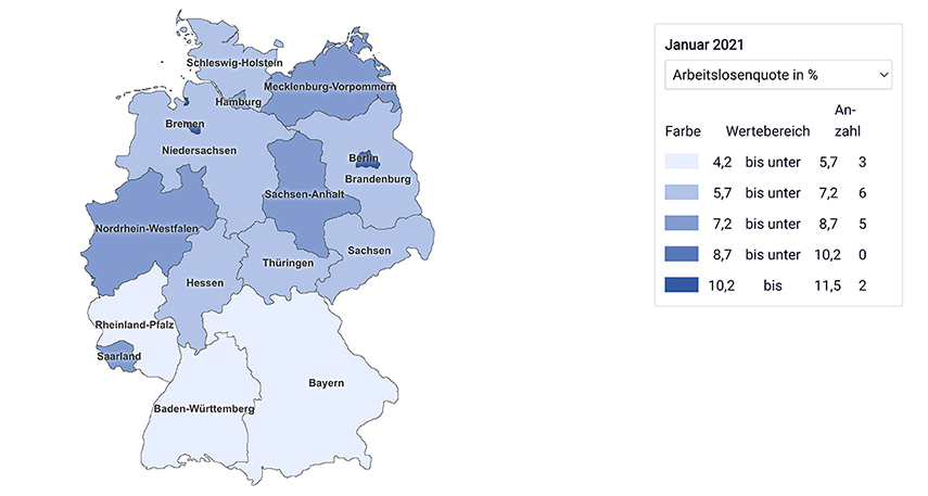Arbeitslosenquote Deutschland 01/21
