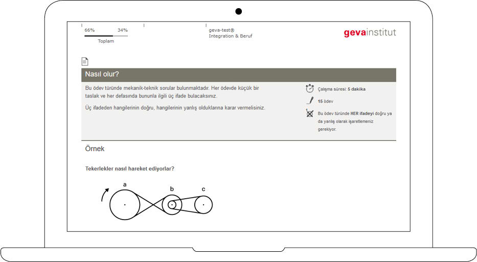 geva-test online auf Türkisch Screenshot