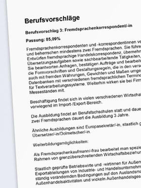 Berufstest Schule mit der geva-test® Auswertung